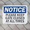 Signmission Please Keep Gate Closed At All Times, 10 in W x Rectangle, Plastic OS-2PACK-NS-P-710-L-17476 - alternate 7